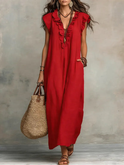 Chiara | Vestido largo bohemio con escote en V