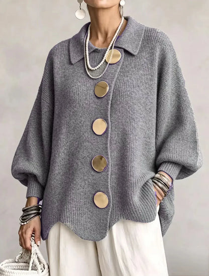 Victoire | Cárdigan oversize con botones grandes dorados