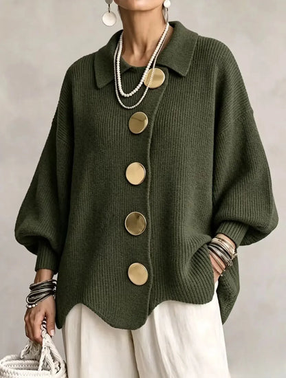 Victoire | Cárdigan oversize con botones grandes dorados