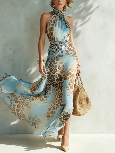 Desiree | Vestido largo glamuroso con estampado animal