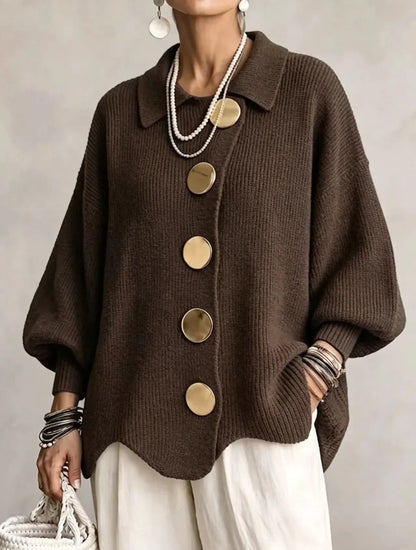 Victoire | Cárdigan oversize con botones grandes dorados