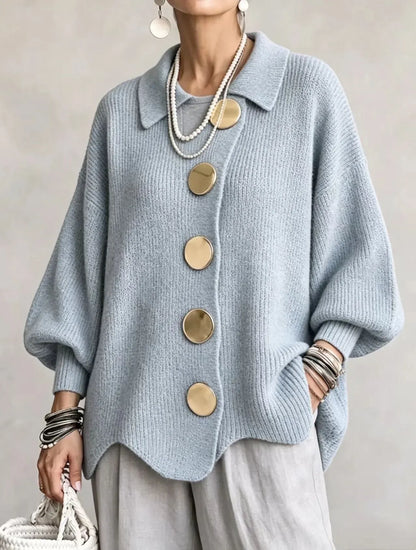 Victoire | Cárdigan oversize con botones grandes dorados